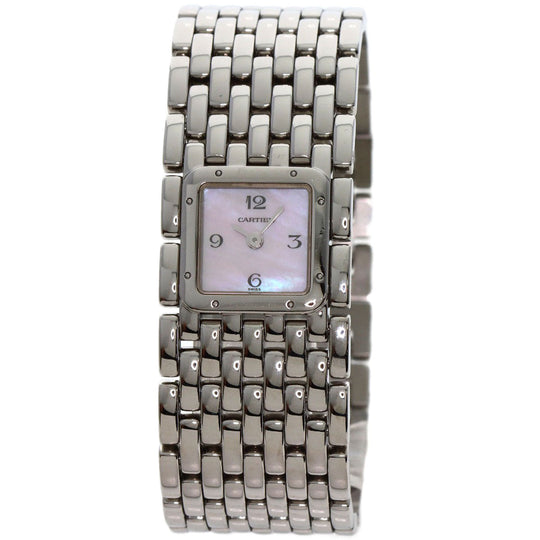 CARTIER Watches Quartz W61003T9 Stainless Steel , Stainless Steel Silver PANTHERE Ryuban Pink shell dial Women Used Authentic