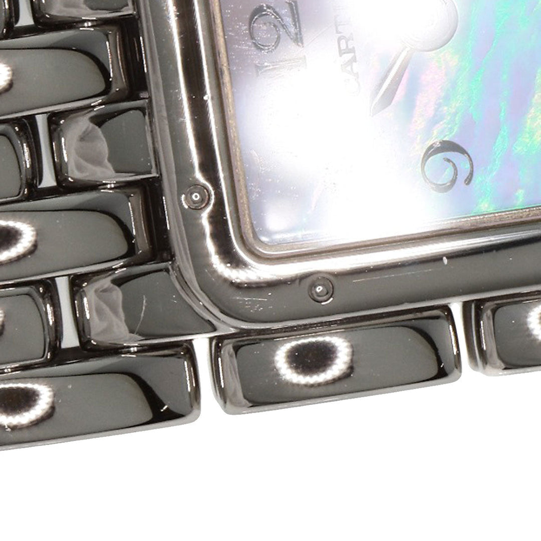 CARTIER Watches Quartz W61003T9 Stainless Steel , Stainless Steel Silver PANTHERE Ryuban Pink shell dial Women Used Authentic