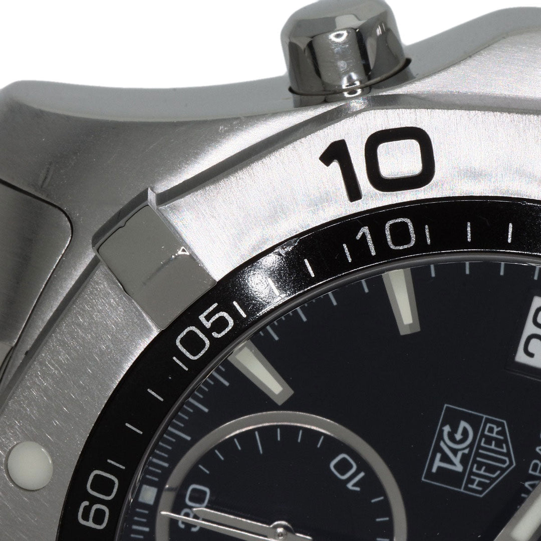 TAG HEUER Watches Mechanical Automatic CAF2110 Stainless Steel Silver Aqua Racer Chronograph black dial