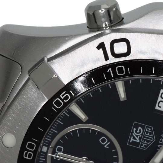 TAG HEUER Watches Mechanical Automatic CAF2110 Stainless Steel Silver Aqua Racer Chronograph black dial