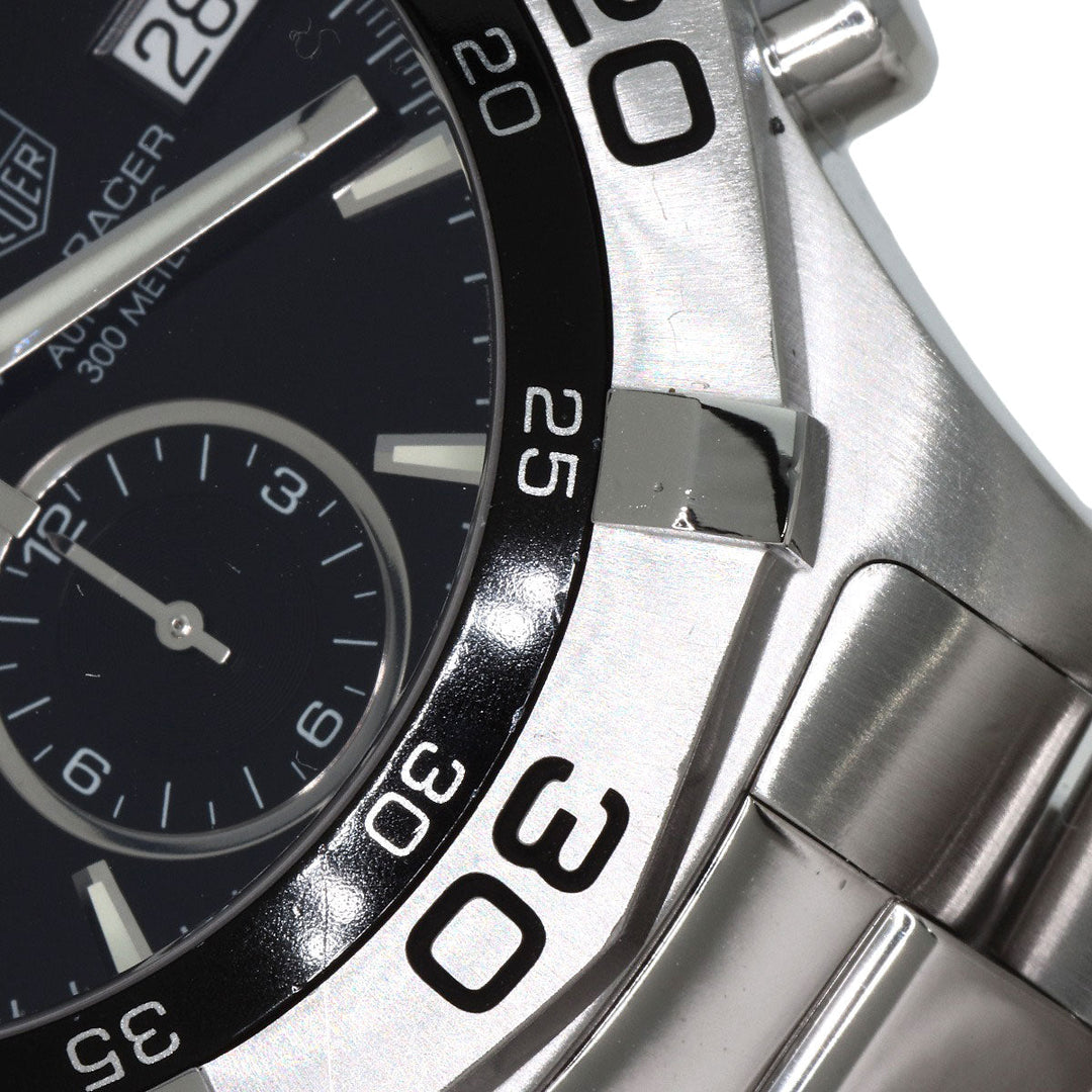 TAG HEUER Watches Mechanical Automatic CAF2110 Stainless Steel Silver Aqua Racer Chronograph black dial