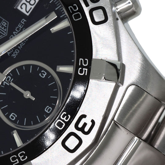 TAG HEUER Watches Mechanical Automatic CAF2110 Stainless Steel Silver Aqua Racer Chronograph black dial