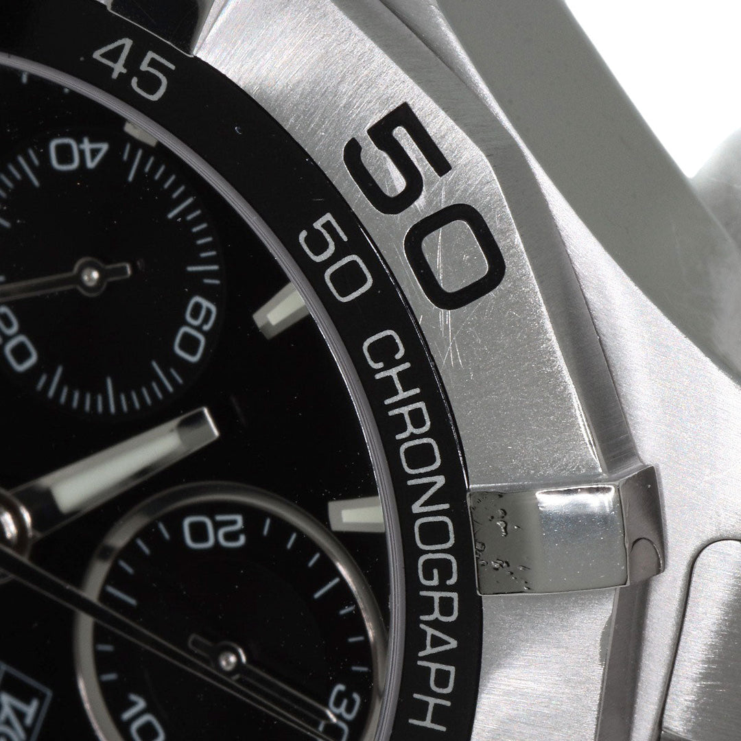 TAG HEUER Watches Mechanical Automatic CAF2110 Stainless Steel Silver Aqua Racer Chronograph black dial