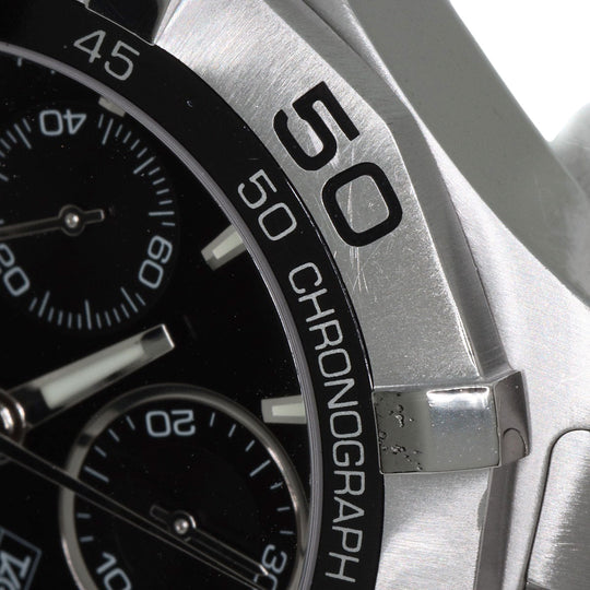 TAG HEUER Watches Mechanical Automatic CAF2110 Stainless Steel Silver Aqua Racer Chronograph black dial