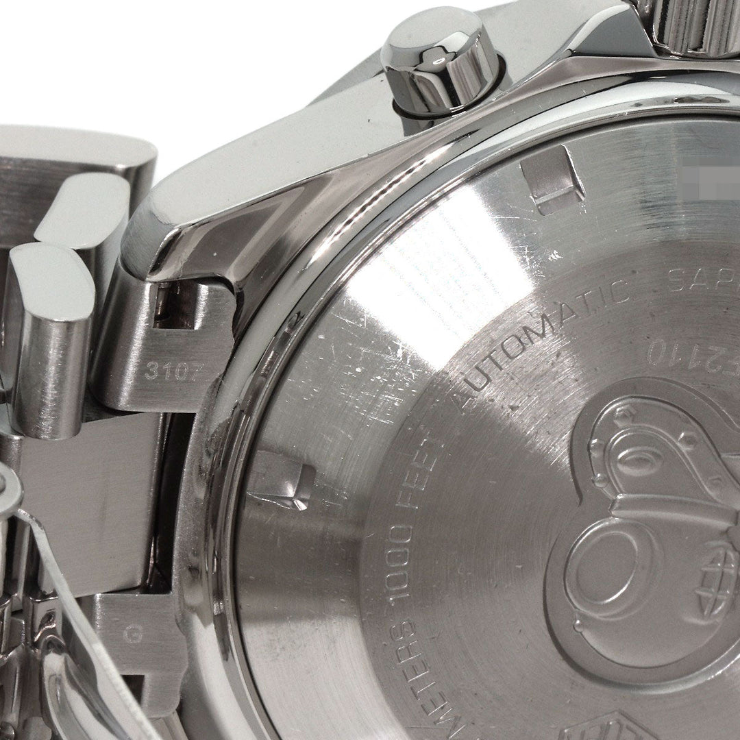TAG HEUER Watches Mechanical Automatic CAF2110 Stainless Steel Silver Aqua Racer Chronograph black dial