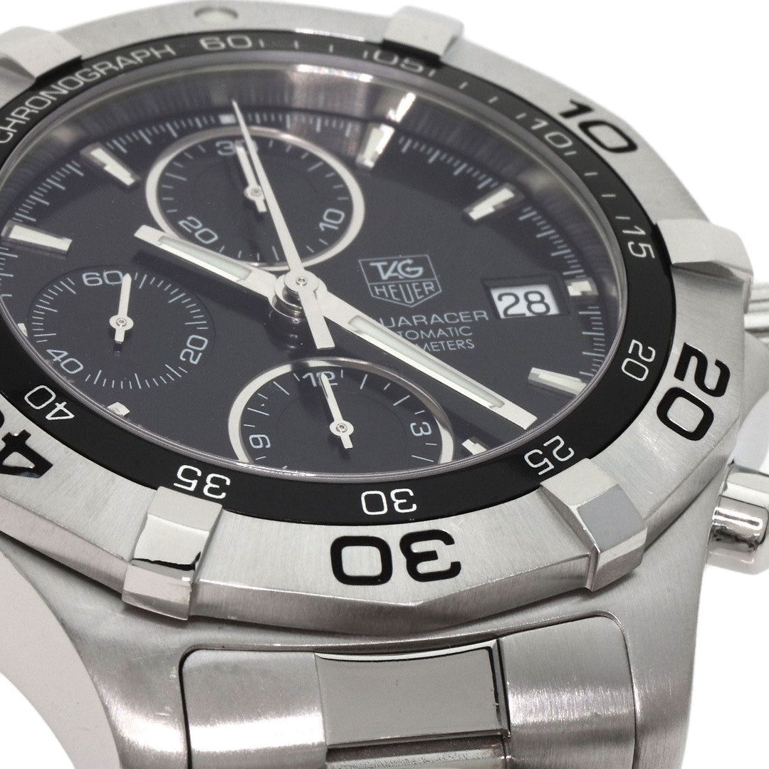 TAG HEUER Watches Mechanical Automatic CAF2110 Stainless Steel Silver Aqua Racer Chronograph black dial