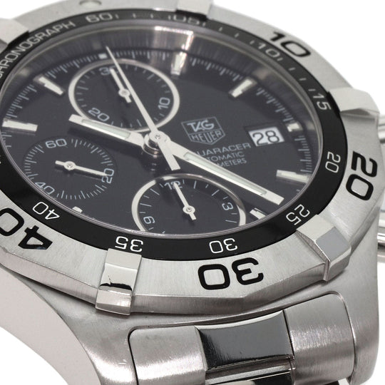 TAG HEUER Watches Mechanical Automatic CAF2110 Stainless Steel Silver Aqua Racer Chronograph black dial