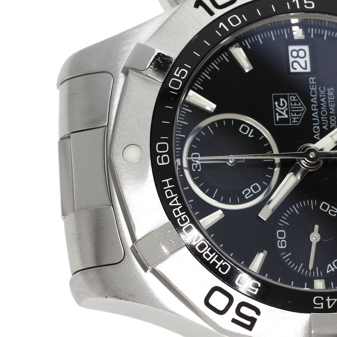 TAG HEUER Watches Mechanical Automatic CAF2110 Stainless Steel Silver Aqua Racer Chronograph black dial