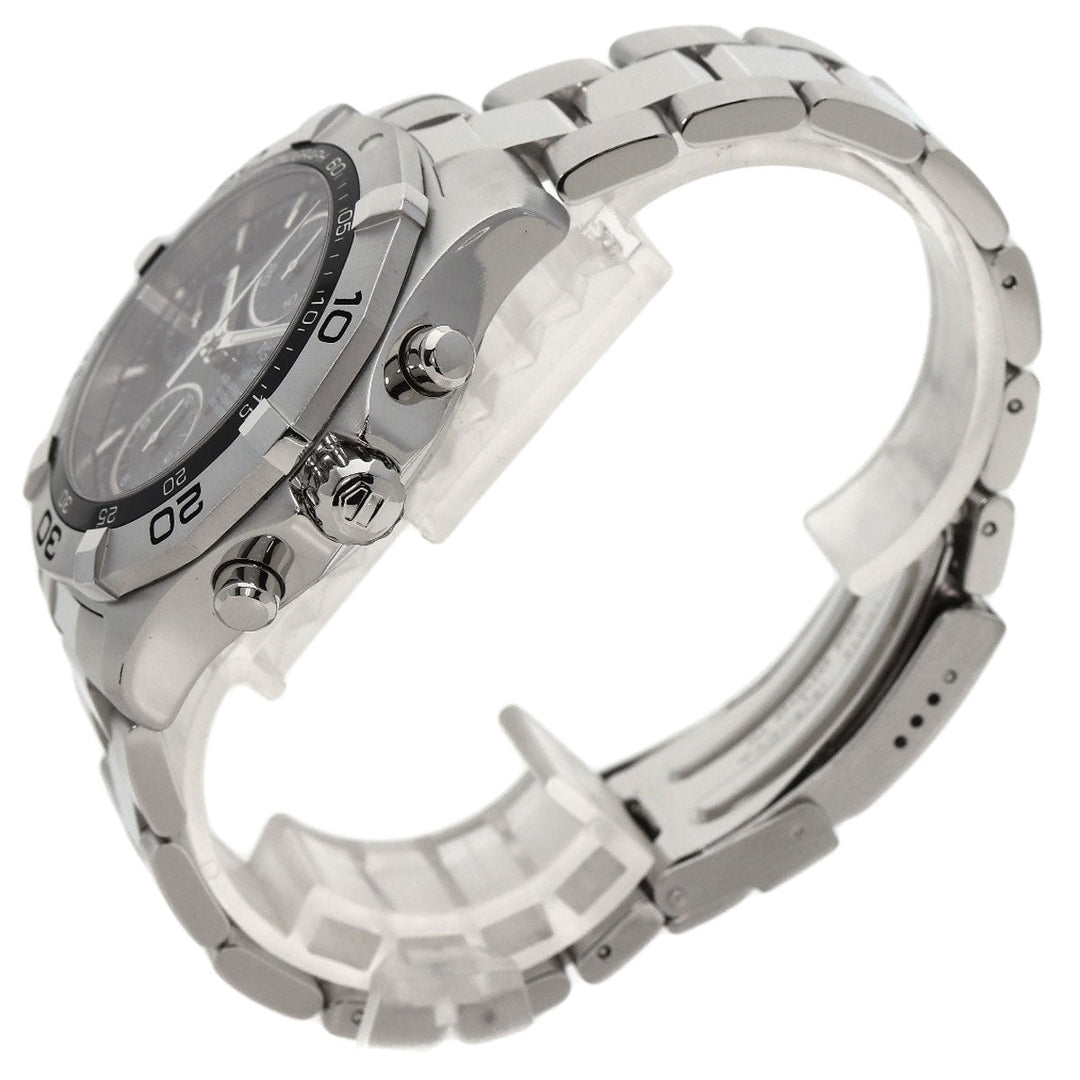 TAG HEUER Watches Mechanical Automatic CAF2110 Stainless Steel Silver Aqua Racer Chronograph black dial