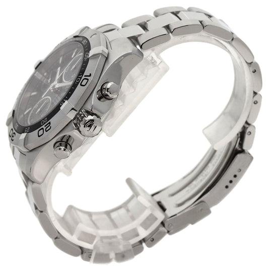 TAG HEUER Watches Mechanical Automatic CAF2110 Stainless Steel Silver Aqua Racer Chronograph black dial
