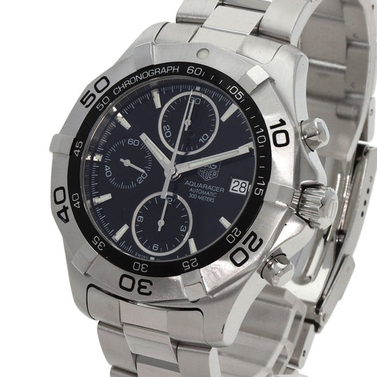 TAG HEUER Watches Mechanical Automatic CAF2110 Stainless Steel Silver Aqua Racer Chronograph black dial
