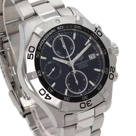 TAG HEUER Watches Mechanical Automatic CAF2110 Stainless Steel Silver Aqua Racer Chronograph black dial