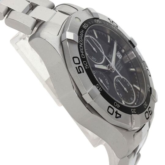 TAG HEUER Watches Mechanical Automatic CAF2110 Stainless Steel Silver Aqua Racer Chronograph black dial