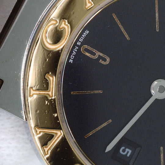 BVLGARI Watches Quartz BB26SGD Stainless Steel , SSxK18YG Silver Bulgari Bulgari black dial Women Used Authentic
