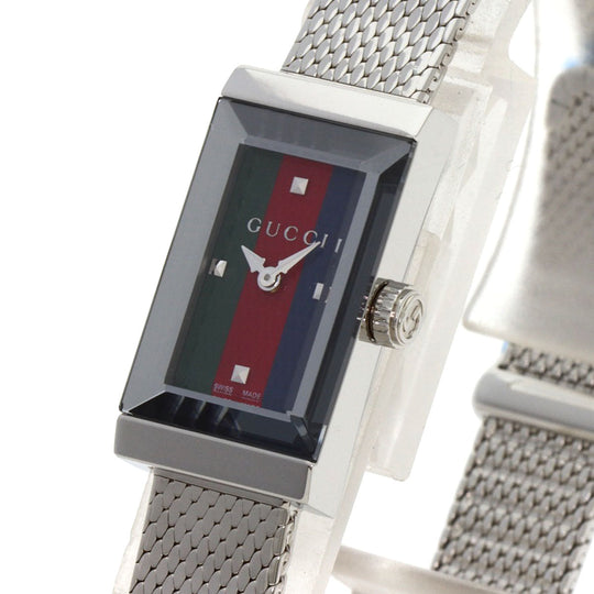 GUCCI Watches Quartz YA147.51 Stainless Steel , Stainless Steel Silver G frame Green x red x blue dial Women Used Authentic