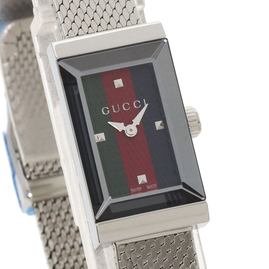 GUCCI Watches Quartz YA147.51 Stainless Steel , Stainless Steel Silver G frame Green x red x blue dial Women Used Authentic