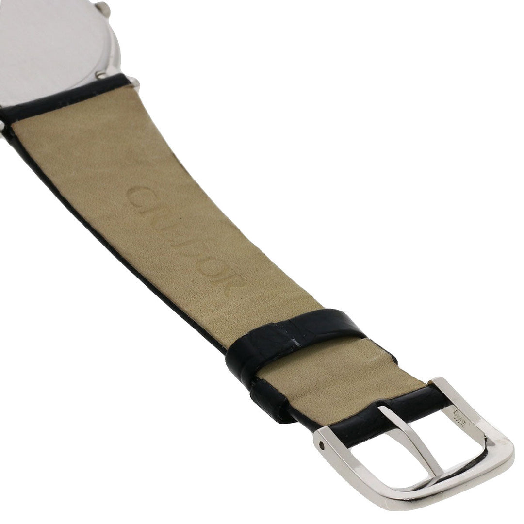 SEIKO Watches Quartz GBAD011 8N70-6120 PT900, leather Silver CREDOR Diamond Silver dial mens Used Authentic