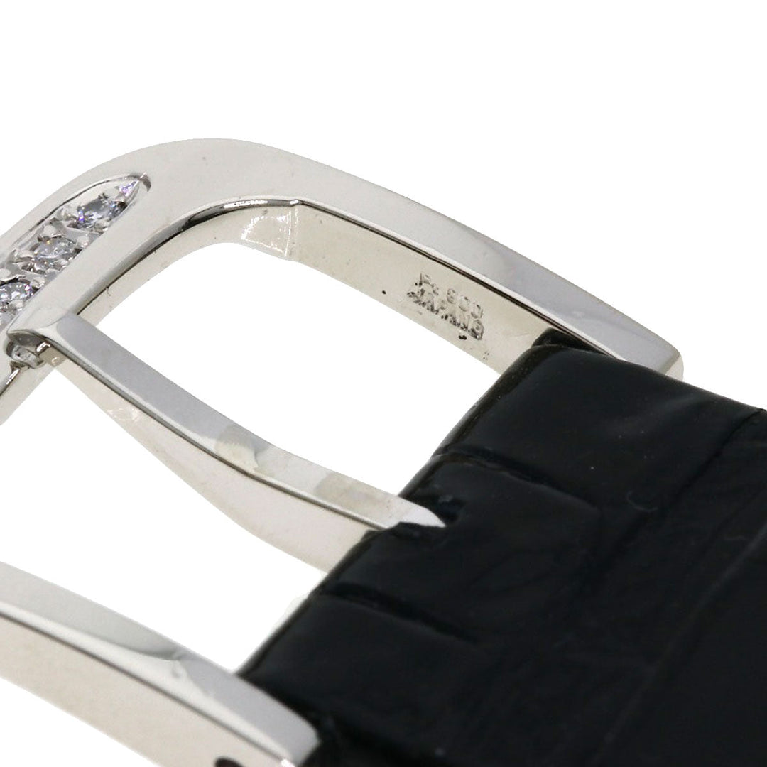 SEIKO Watches Quartz GBAD011 8N70-6120 PT900, leather Silver CREDOR Diamond Silver dial mens Used Authentic