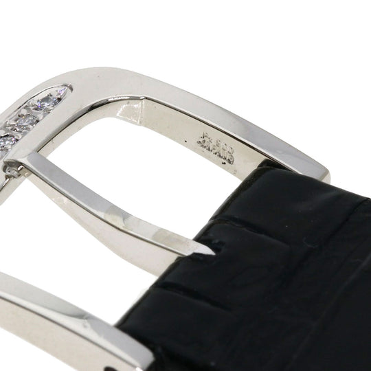 SEIKO Watches Quartz GBAD011 8N70-6120 PT900, leather Silver CREDOR Diamond Silver dial mens Used Authentic