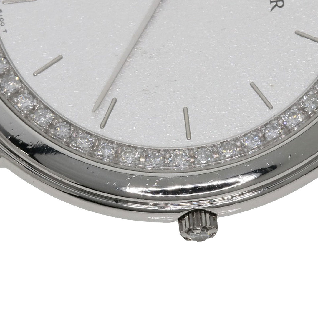 SEIKO Watches Quartz GBAD011 8N70-6120 PT900, leather Silver CREDOR Diamond Silver dial mens Used Authentic