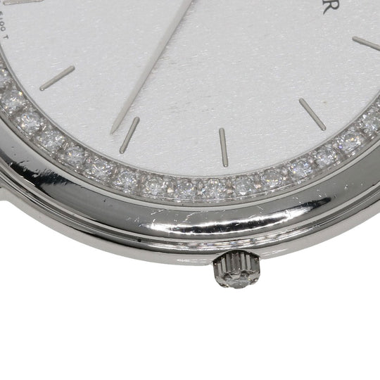 SEIKO Watches Quartz GBAD011 8N70-6120 PT900, leather Silver CREDOR Diamond Silver dial mens Used Authentic