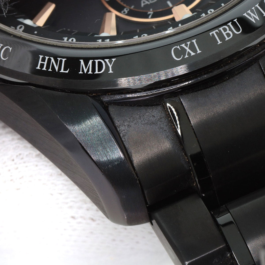 SEIKO Watches Solar Powered 8X53-0AB0-2 SBXB075 Titanium, Titanium black Astron black dial mens Used Authentic