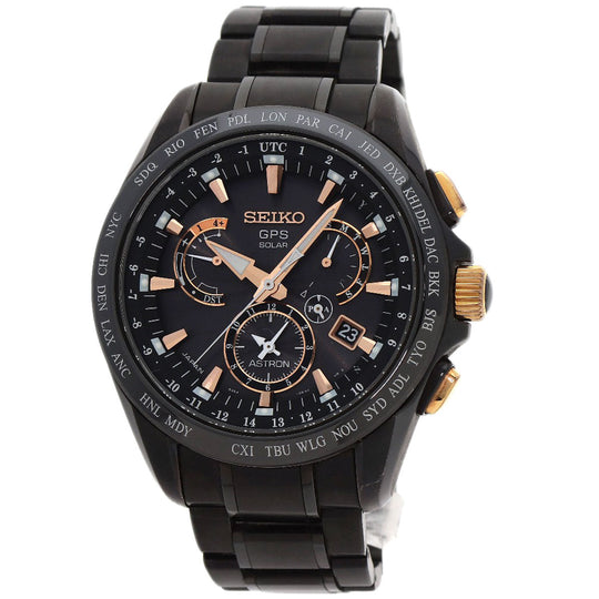SEIKO Watches Solar Powered 8X53-0AB0-2 SBXB075 Titanium, Titanium black Astron black dial mens Used Authentic