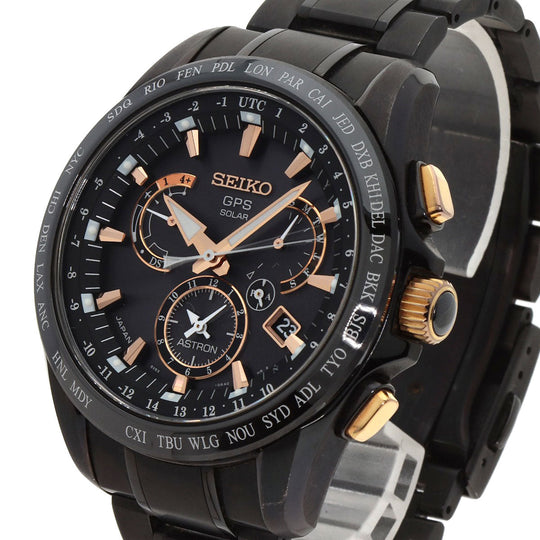 SEIKO Watches Solar Powered 8X53-0AB0-2 SBXB075 Titanium, Titanium black Astron black dial mens Used Authentic