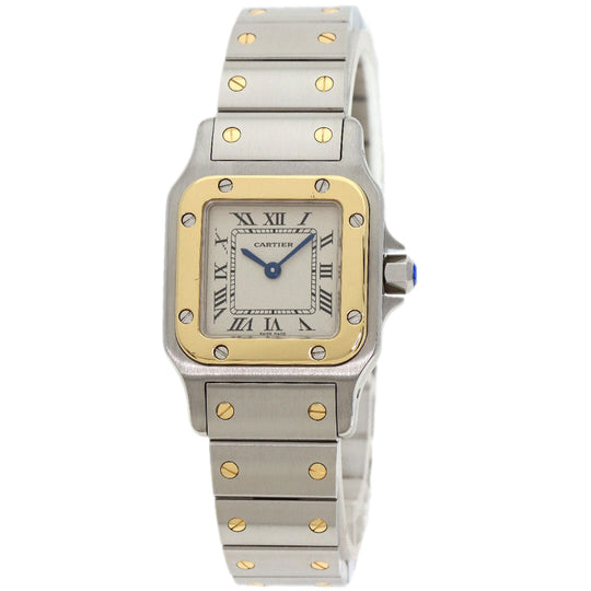 CARTIER Watches Quartz W20012C4 Stainless Steel , Stainless Steel , K18YG gold Santos Galve SM Silver dial Women Used Authentic