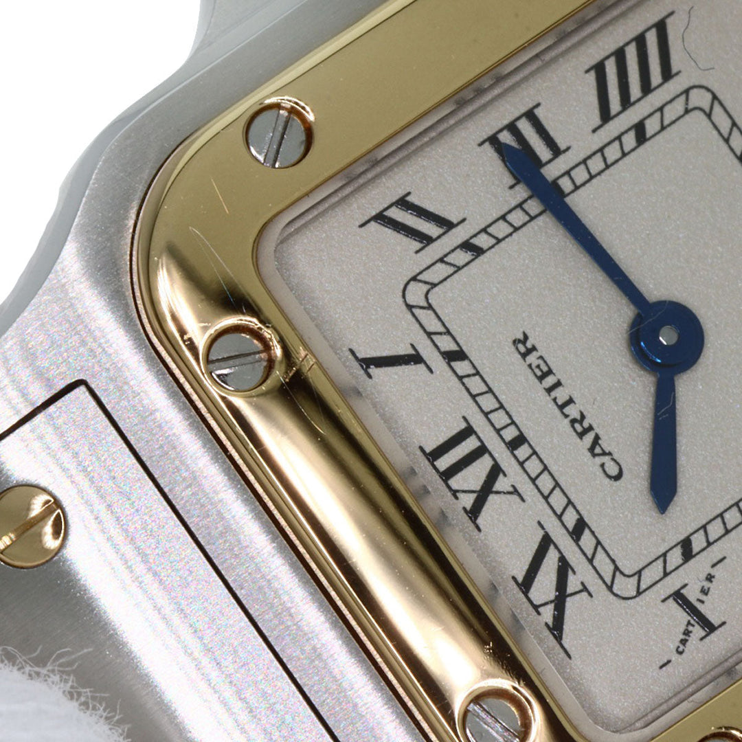 CARTIER Watches Quartz W20012C4 Stainless Steel , Stainless Steel , K18YG gold Santos Galve SM Silver dial Women Used Authentic
