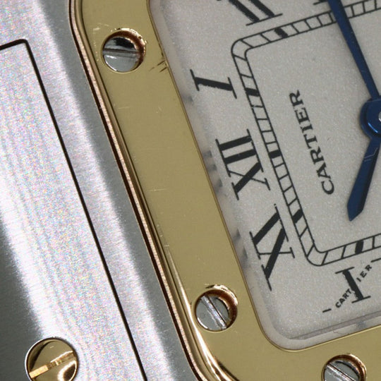 CARTIER Watches Quartz W20012C4 Stainless Steel , Stainless Steel , K18YG gold Santos Galve SM Silver dial Women Used Authentic