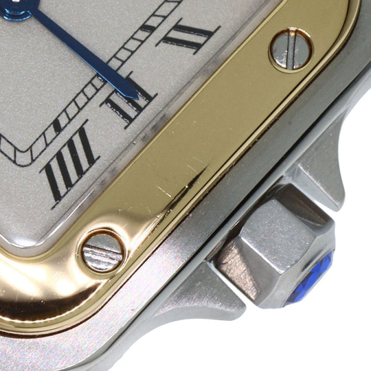 CARTIER Watches Quartz W20012C4 Stainless Steel , Stainless Steel , K18YG gold Santos Galve SM Silver dial Women Used Authentic