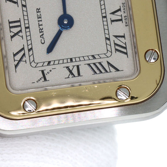 CARTIER Watches Quartz W20012C4 Stainless Steel , Stainless Steel , K18YG gold Santos Galve SM Silver dial Women Used Authentic