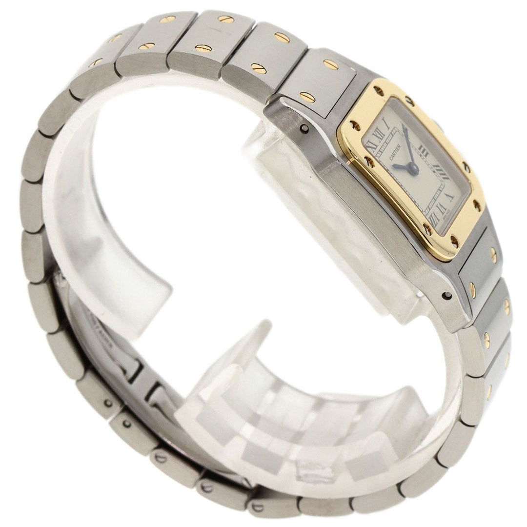 CARTIER Watches Quartz W20012C4 Stainless Steel , Stainless Steel , K18YG gold Santos Galve SM Silver dial Women Used Authentic