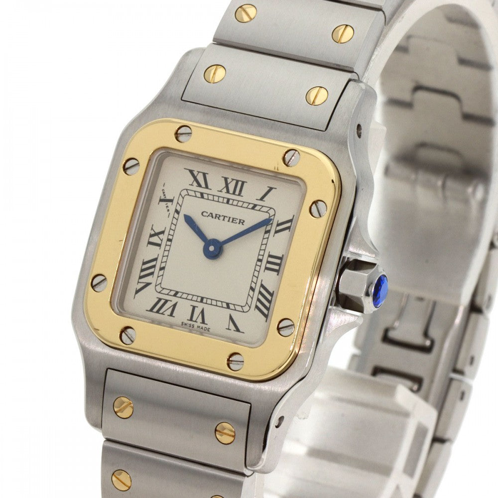 CARTIER Watches Quartz W20012C4 Stainless Steel , Stainless Steel , K18YG gold Santos Galve SM Silver dial Women Used Authentic