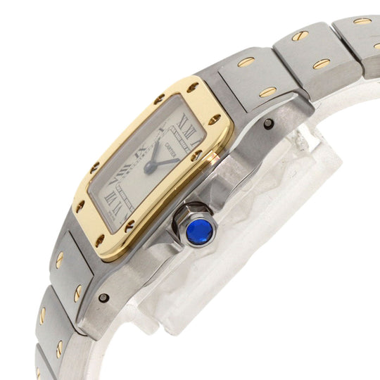 CARTIER Watches Quartz W20012C4 Stainless Steel , Stainless Steel , K18YG gold Santos Galve SM Silver dial Women Used Authentic