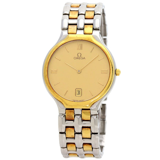 OMEGA Watches Quartz Stainless Steel, Combination gold De Ville symbol gold dial mens Used Authentic