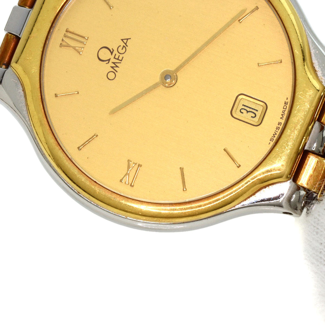 OMEGA Watches Quartz Stainless Steel, Combination gold De Ville symbol gold dial mens Used Authentic