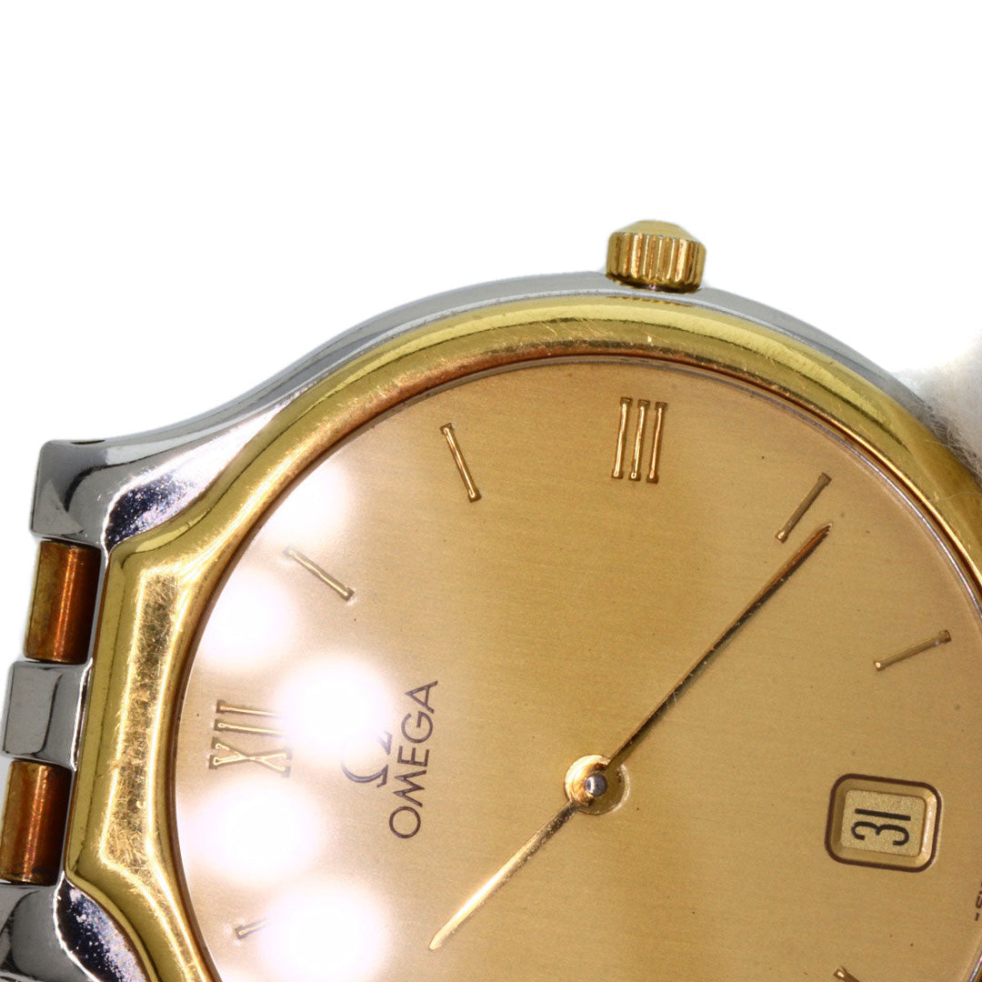 OMEGA Watches Quartz Stainless Steel, Combination gold De Ville symbol gold dial mens Used Authentic