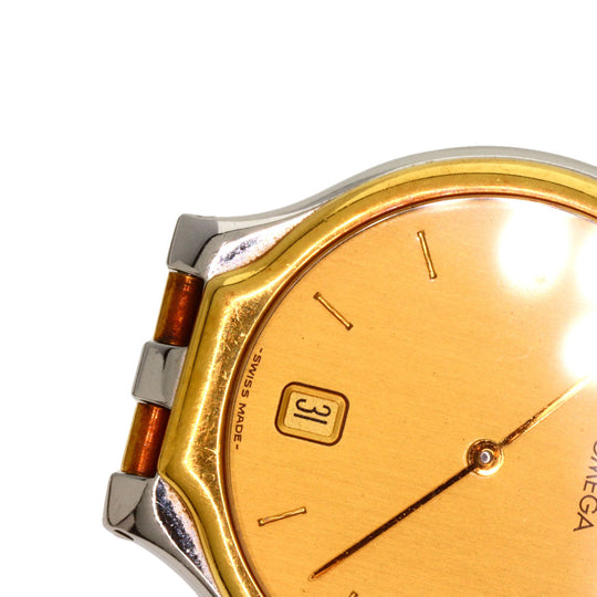 OMEGA Watches Quartz Stainless Steel, Combination gold De Ville symbol gold dial mens Used Authentic