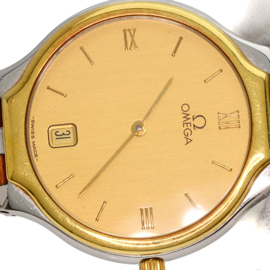 OMEGA Watches Quartz Stainless Steel, Combination gold De Ville symbol gold dial mens Used Authentic