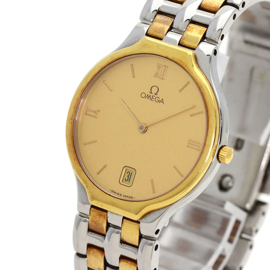 OMEGA Watches Quartz Stainless Steel, Combination gold De Ville symbol gold dial mens Used Authentic