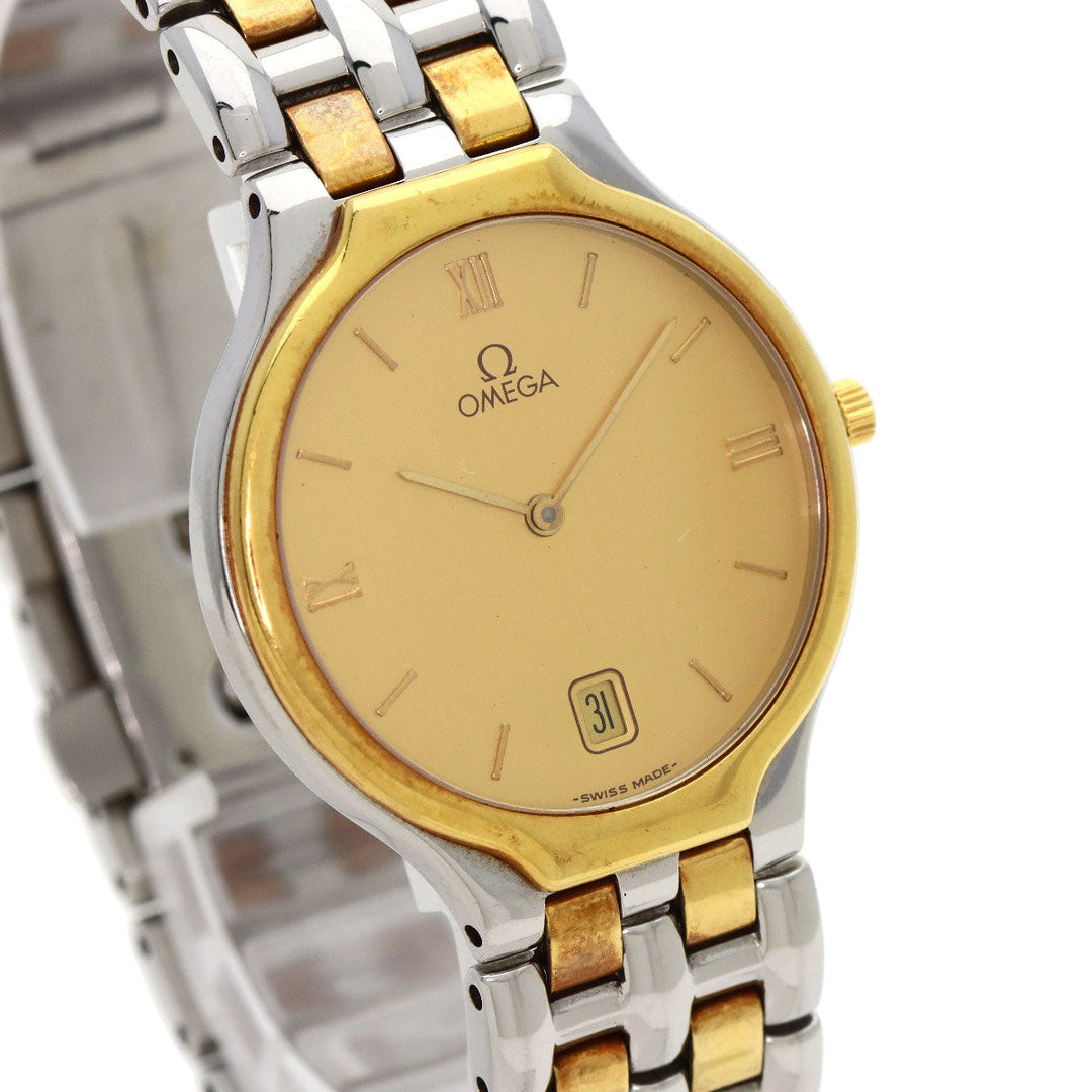 OMEGA Watches Quartz Stainless Steel, Combination gold De Ville symbol gold dial mens Used Authentic