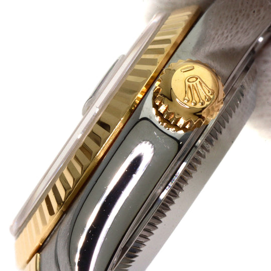 ROLEX Watches Mechanical Automatic 69173G Stainless Steel , SSxK18YG gold Datejust 10P Diamond black dial Women Used Authentic