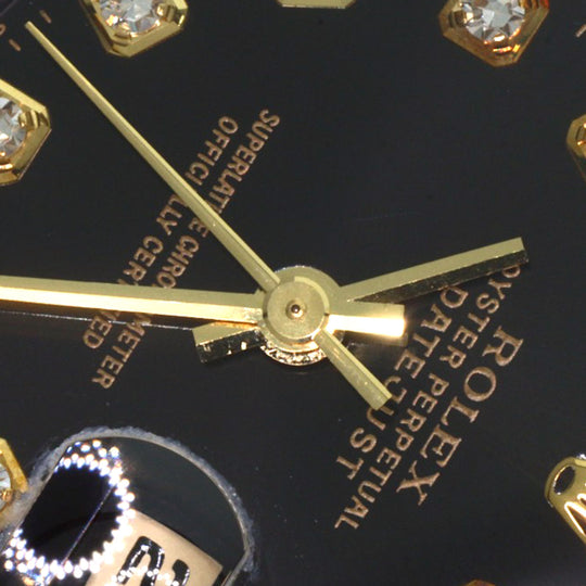 ROLEX Watches Mechanical Automatic 69173G Stainless Steel , SSxK18YG gold Datejust 10P Diamond black dial Women Used Authentic