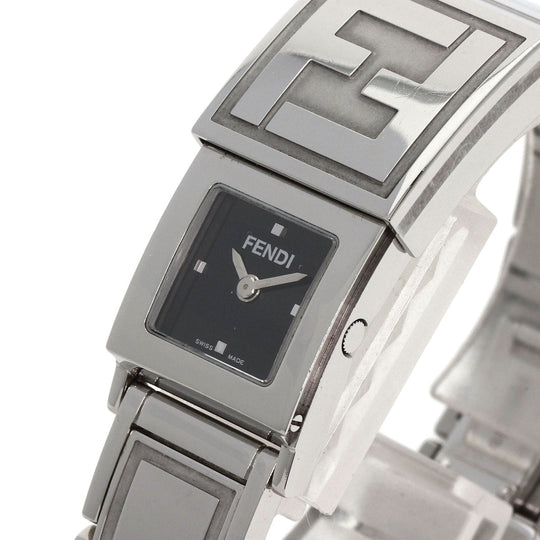 FENDI Watches Quartz 5400L Stainless Steel , Stainless Steel Silver secret black dial Women Used Authentic