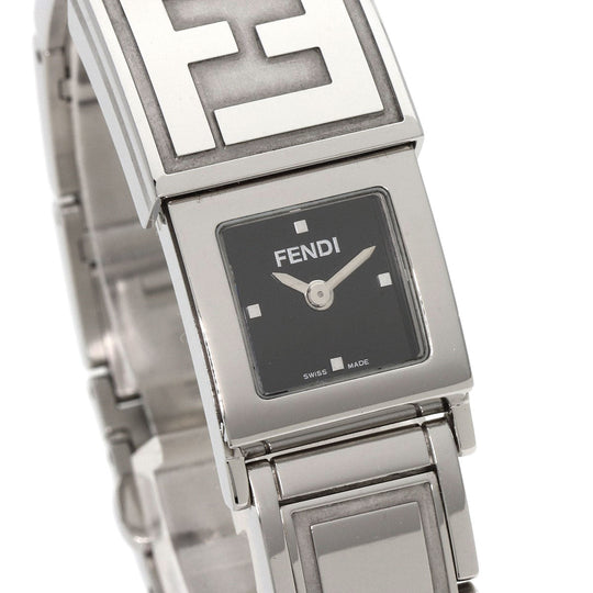 FENDI Watches Quartz 5400L Stainless Steel , Stainless Steel Silver secret black dial Women Used Authentic