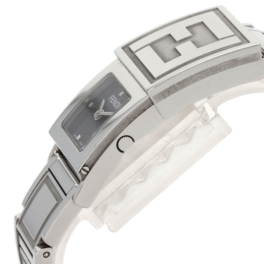 FENDI Watches Quartz 5400L Stainless Steel , Stainless Steel Silver secret black dial Women Used Authentic