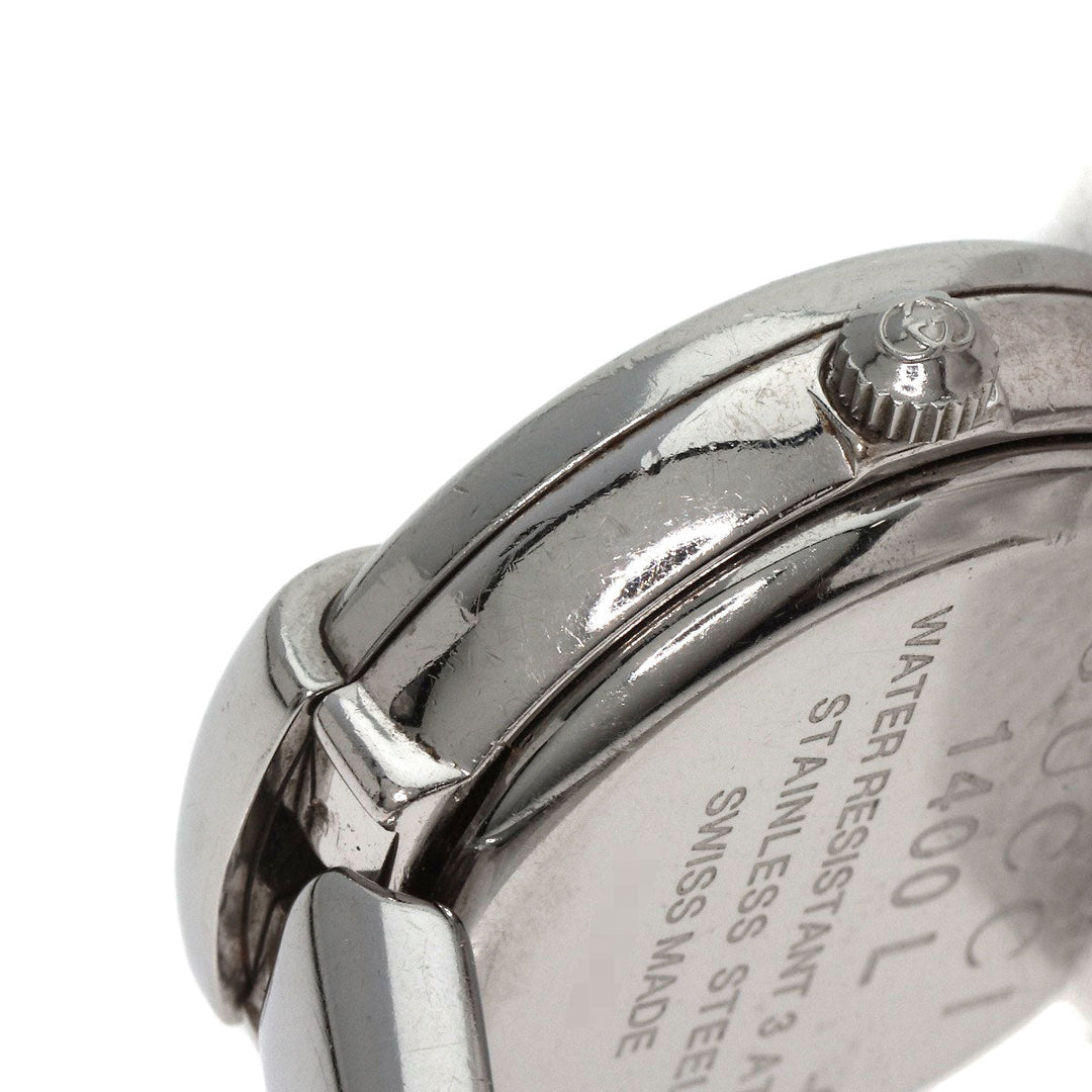 GUCCI Watches Quartz 1400L Stainless Steel , Stainless Steel Silver round face bangle black dial Women Used Authentic