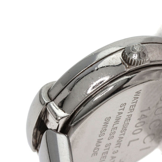 GUCCI Watches Quartz 1400L Stainless Steel , Stainless Steel Silver round face bangle black dial Women Used Authentic